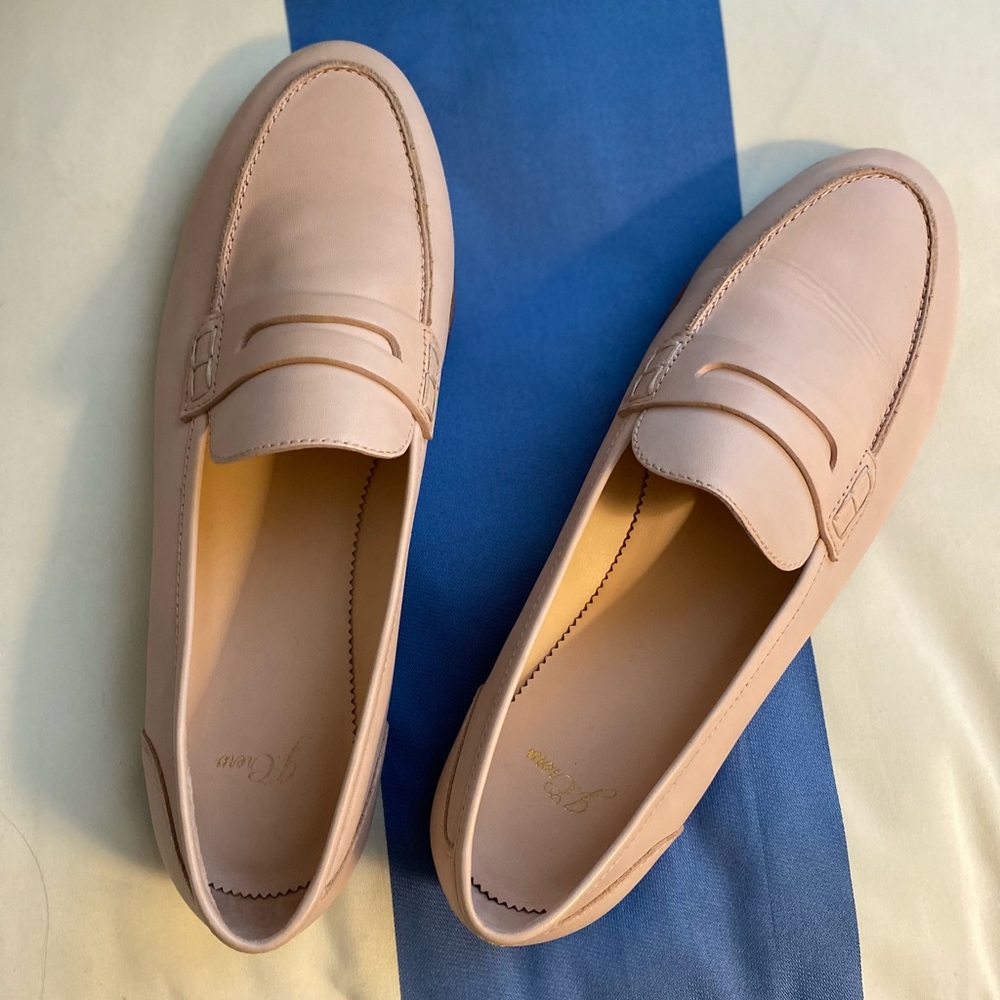 J Crew Penny Loafers, light pink, size 10.5